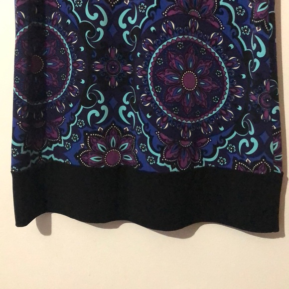 Julian Chang Purple /Blue Abstract Floral Dress - Picture 4 of 5